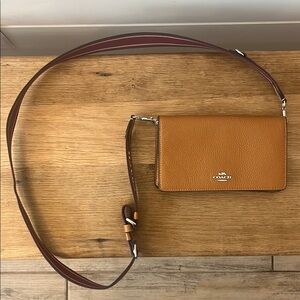 Coach Brown Leather Crossbody Wallet